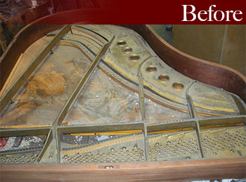 Piano restoration, before image.